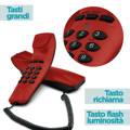 Immagine di Easyteck telefono fisso G101 con display | Nero/Rosso