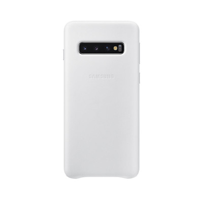 Immagine di Samsung cover in pelle per Galaxy S10 | Bianco