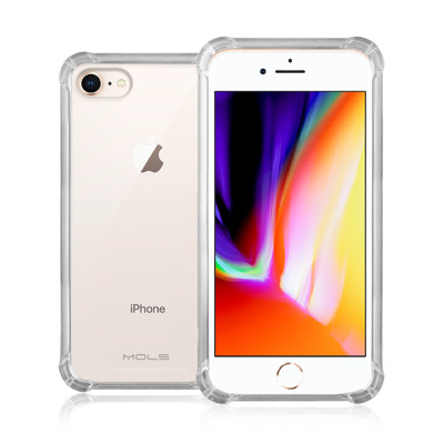 Immagine di Fonex cover Mols Basic antiurto per Apple Iphone SE 2022 5G /SE 2020/8/7 con angoli e retro rinforzati |Trasparente