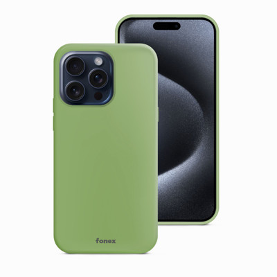Immagine di Fonex cover Pure Touch in silicone per Apple iPhone 15 Pro | Verde Matcha