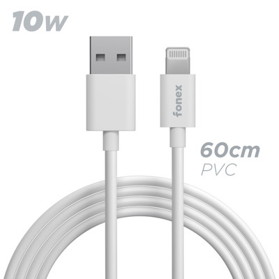 Immagine di Fonex cavo carica e dati 10W Lightning | 60 cm | Bianco