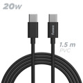 Immagine di Fonex cavo carica e dati 20W Type-C to Type-C | 1,5 m | Nero