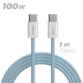 Immagine di Fonex cavo carica e dati 100W in tessuto ultraresistente Type-C to Type-C | 1 m | Blu