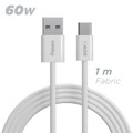 Immagine di Fonex cavo carica e dati 60W in tessuto ultraresistente USB to Type-C | 1 m | Bianco