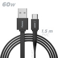 Immagine di Fonex cavo piatto carica e dati 60W USB to Type-C | 1.5m | Nero