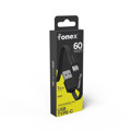 Immagine di Fonex cavo piatto carica e dati 60W USB to Type-C | 1.5m | Nero
