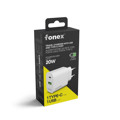 Immagine di Fonex caricatore da rete 20W con porta USB + Type-C (PD) | Bianco