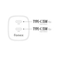 Immagine di Fonex caricatore da rete 35W GaN con 2 porte Type-C (PD) | Bianco