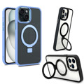 Immagine di Fonex cover Mag Stand con magnete e supporto per Apple iPhone 15 Plus | Bordo Viola chiaro