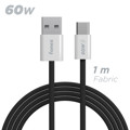 Immagine di Fonex cavo carica e dati 60W in tessuto ultraresistente USB to Type-C | 1 m | Nero