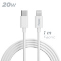 Immagine di Fonex cavo carica e dati 20W in tessuto ultraresistente Type-C to Lightning | 1 m | Bianco