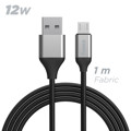 Immagine di Fonex cavo carica e dati 12W in tessuto ultraresistente USB to Micro USB | 1 m | Nero