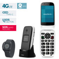 Immagine di Easyteck telefono cellulare senior S400 4G VoLTE con SOS band incluso | Nero