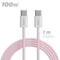 Immagine di Fonex cavo carica e dati 100W in tessuto ultraresistente Type-C to Type-C | 1 m | Rosa