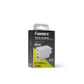 Immagine di Fonex caricatore da rete 65W con doppia porta Type-C (PD) e una porta USB | Bianco