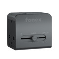 Immagine di Fonex adattatore universale da viaggio 20W GaN compatibile con prese USA, AU, EU, UK | Con porta Type-C e USB | Nero