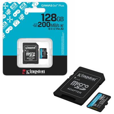 Immagine di Kingston memory micro SD Gen4 + adattatore | 128 GB