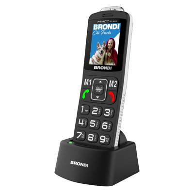 Immagine di Brondi telefono cellulare/Cordless Amico Flash per anziani Dual sim | Nero