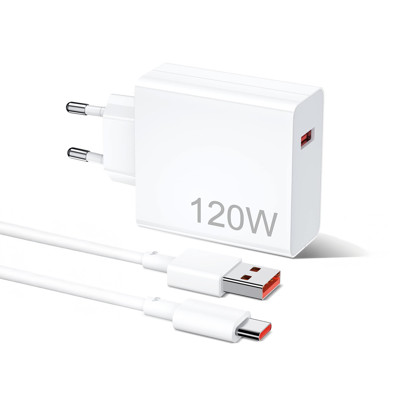 Immagine di Xiaomi caricatore da rete Turbo 120W con cavo Type-C 1m | Bianco