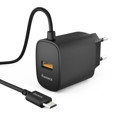 Immagine di Fonex caribatteria 10W con porta USB e cavo Micro USB integrato | Nero