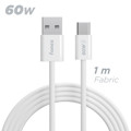 Immagine di Fonex cavo carica e dati 60W in tessuto ultraresistente USB to Type-C | 1 m | Bianco