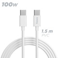Immagine di Fonex cavo carica e dati 100W Type-C to Type-C | 1.5 m | Bianco