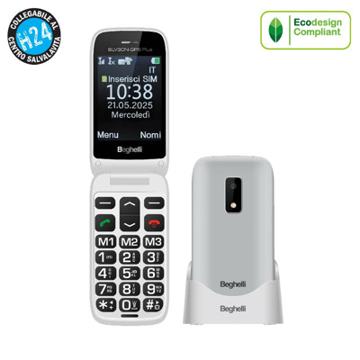 Immagine di Beghelli telefono cellulare Salvalavita senior flip SLV 30N Plus ECO GPS | Grigio