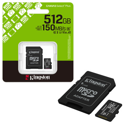 Immagine di Kingston memory micro SD Gen3 + adattatore | 512 GB