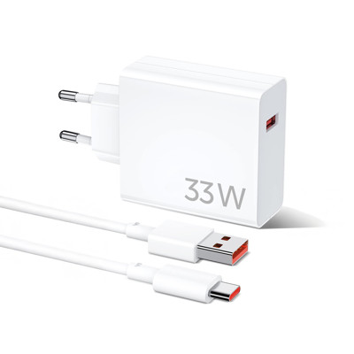Immagine di Xiaomi caricatore da rete Turbo 33W con cavo Type-C 1m | Bianco