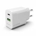 Immagine di Fonex caricatore da rete 25W GaN con porta USB + Type-C (PD) | Bianco