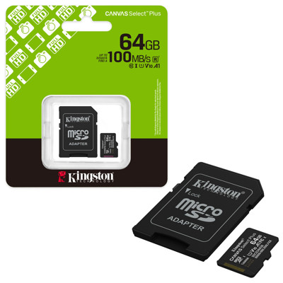 Immagine di Kingston memory micro SD Gen3 + adattatore | 64 GB