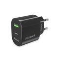 Immagine di Fonex caricatore da rete 20W con porta USB + Type-C (PD) | Nero