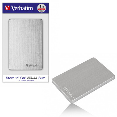 Immagine di Verbatim Hard Disk Store 'n' Go ALU Slim USB 3.2 | 1 TB | Argento