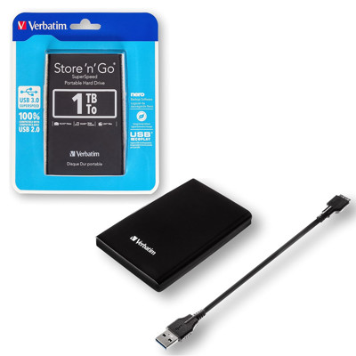 Immagine di Verbatim Hard Disk Store 'n' Go USB 3.0 | 1 TB | Nero