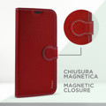 Immagine di Fonex custodia a libro Identity in similpelle per Apple iPhone 12 / 12 Pro | Rosso