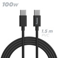 Immagine di Fonex cavo carica e dati 100W Type-C to Type-C | 1.5 m | Nero