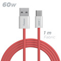 Immagine di Fonex cavo carica e dati 60W in tessuto ultraresistente USB to Type-C | 1 m | Rosso