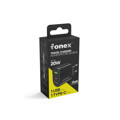 Immagine di Fonex caricatore da rete 20W con porta USB + Type-C (PD) | GaN|  Nero