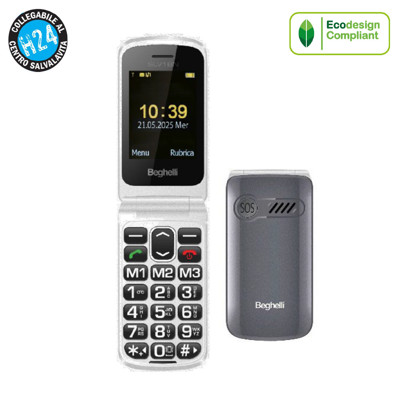 Immagine di Beghelli telefono cellulare Salvalavita senior flip SLV 18N ECO Dual sim | Grigio