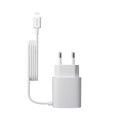 Picture of Fonex 10W Battery Charger with USB Port and Integrated Lightning Cable | White