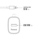 Picture of Fonex 10W Battery Charger with USB Port and Integrated Lightning Cable | White