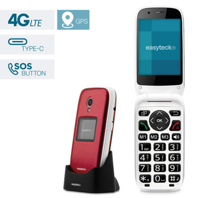 Picture of Easyteck senior mobile phone S400 Lite 4G VoLTE | Red