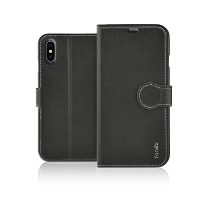 Picture of Fonex Identity bookcase in leatherette for Apple iPhone X/XS | Black